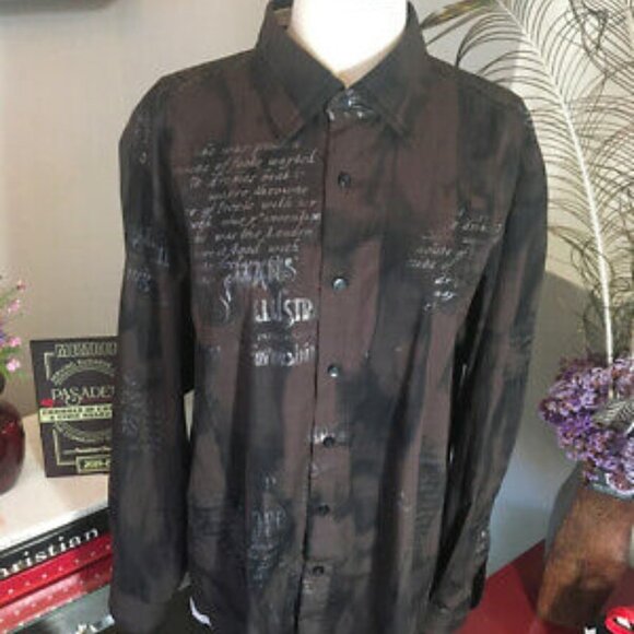 Signum Size L Cotton Script Long Sleeve Shirt - Picture 2 of 12